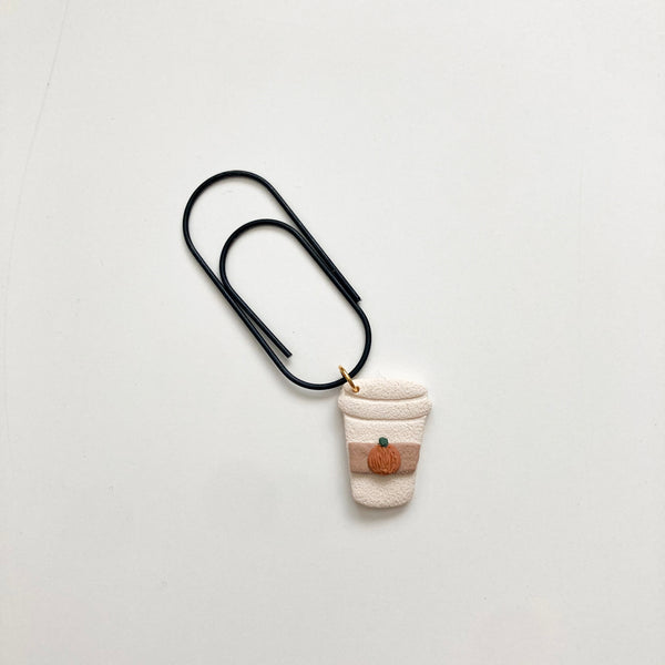 PUMPKIN SPICE LATTE PAPERCLIP - PAGE MARKERS