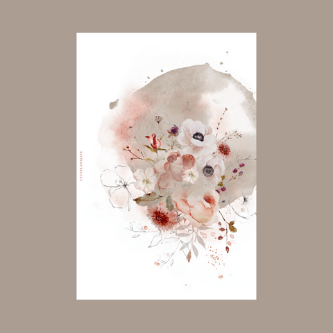 WATERCOLOR RED FLORAL - (CARDSTOCK) DASHBOARD