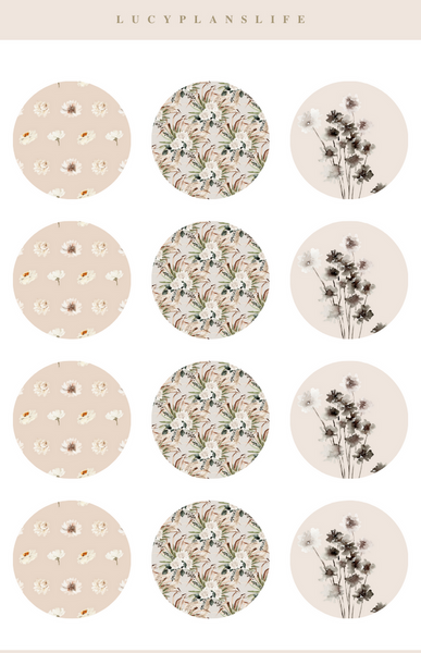 July Flowers (Set of 4) Mini Sheets - Stickers