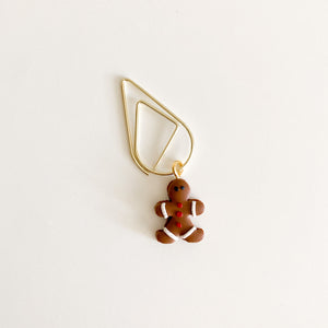 GINGERBREAD MAN BAUBLE PAPERCLIP - PAGE MARKERS