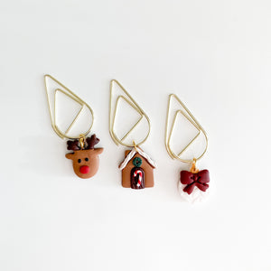 SET OF 3 CHRISTMAS BAUBLE PAPERCLIP - PAGE MARKERS