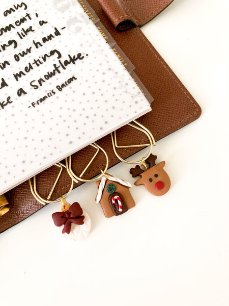 REINDEER BAUBLE PAPERCLIP - PAGE MARKERS