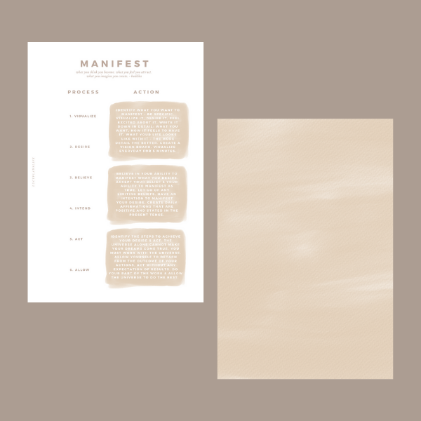 HOW TO MANIFEST - (CARDSTOCK) DASHBOARD